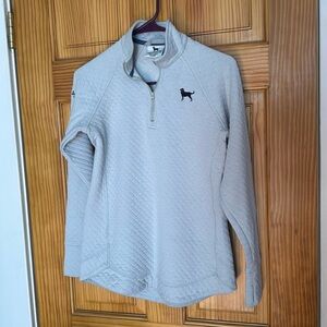 Quilted quarter zip black dog sweater